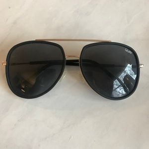 Quay "Needing Fame" Black Oversized Sunglasses